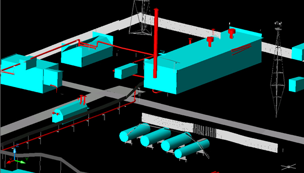 Трехмерные модели технологического оборудования объекта газового комплекса