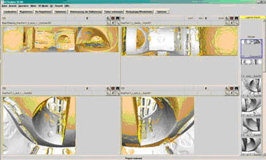 Процесс фильтрации всех сканированных областей, программное обеспечение QTSculptor (QTS)