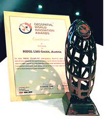 Компания RIEGL выиграла Международную Премию в категории Инновации в области геопространственных технологий съемки
